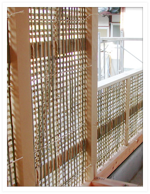 土壁施工の様子1